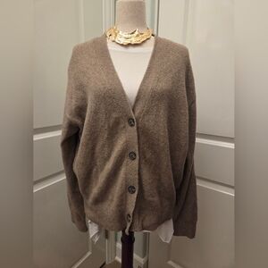 Everlane Wool Alpaca Blend Brown Button-Up Women's Cardigan Size M